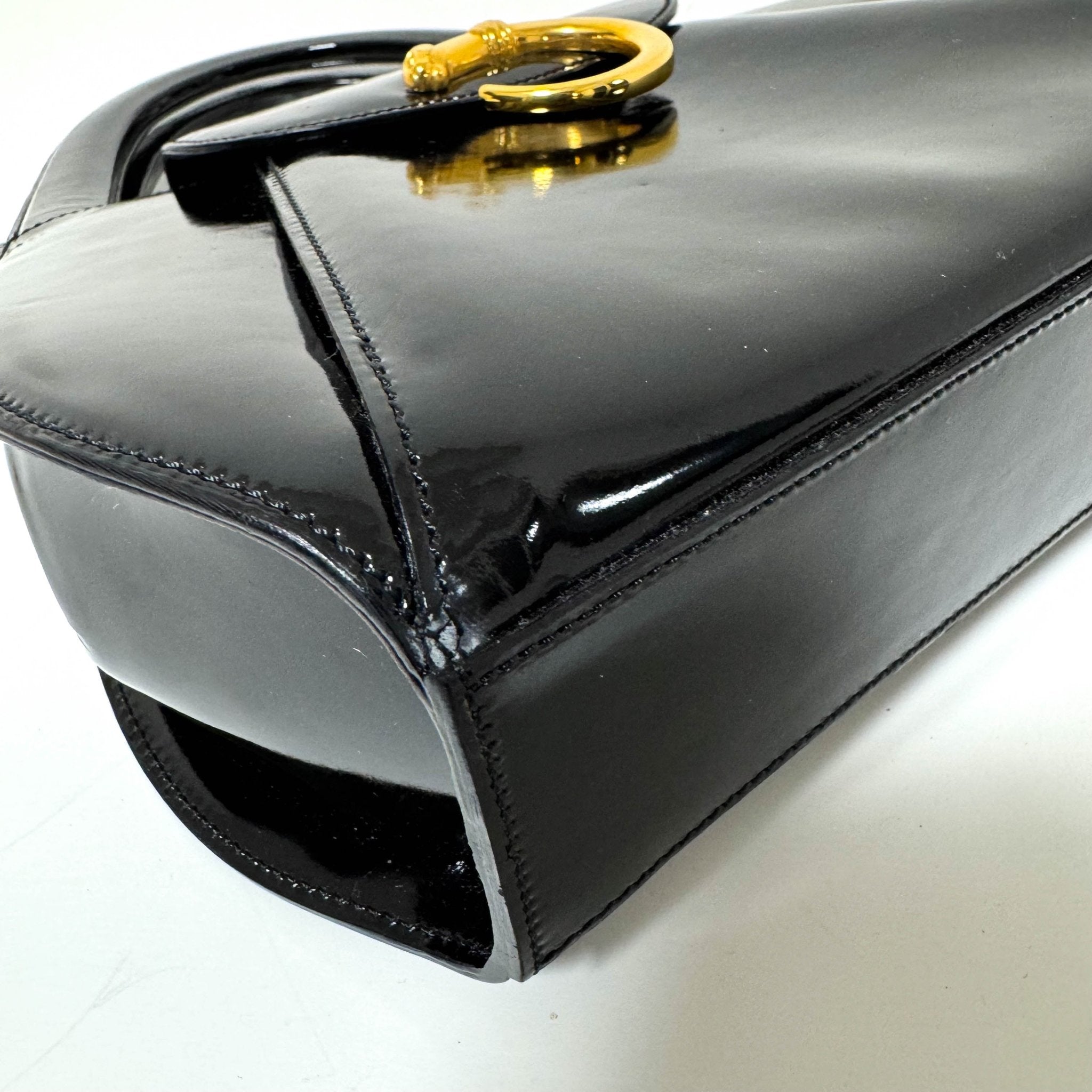 CARTIER Panthère de Cartier Black Patent Leather Top Handle Bag Gold Hardware, in , Sold by HIVE PRELOVED - Handle Bags, ,