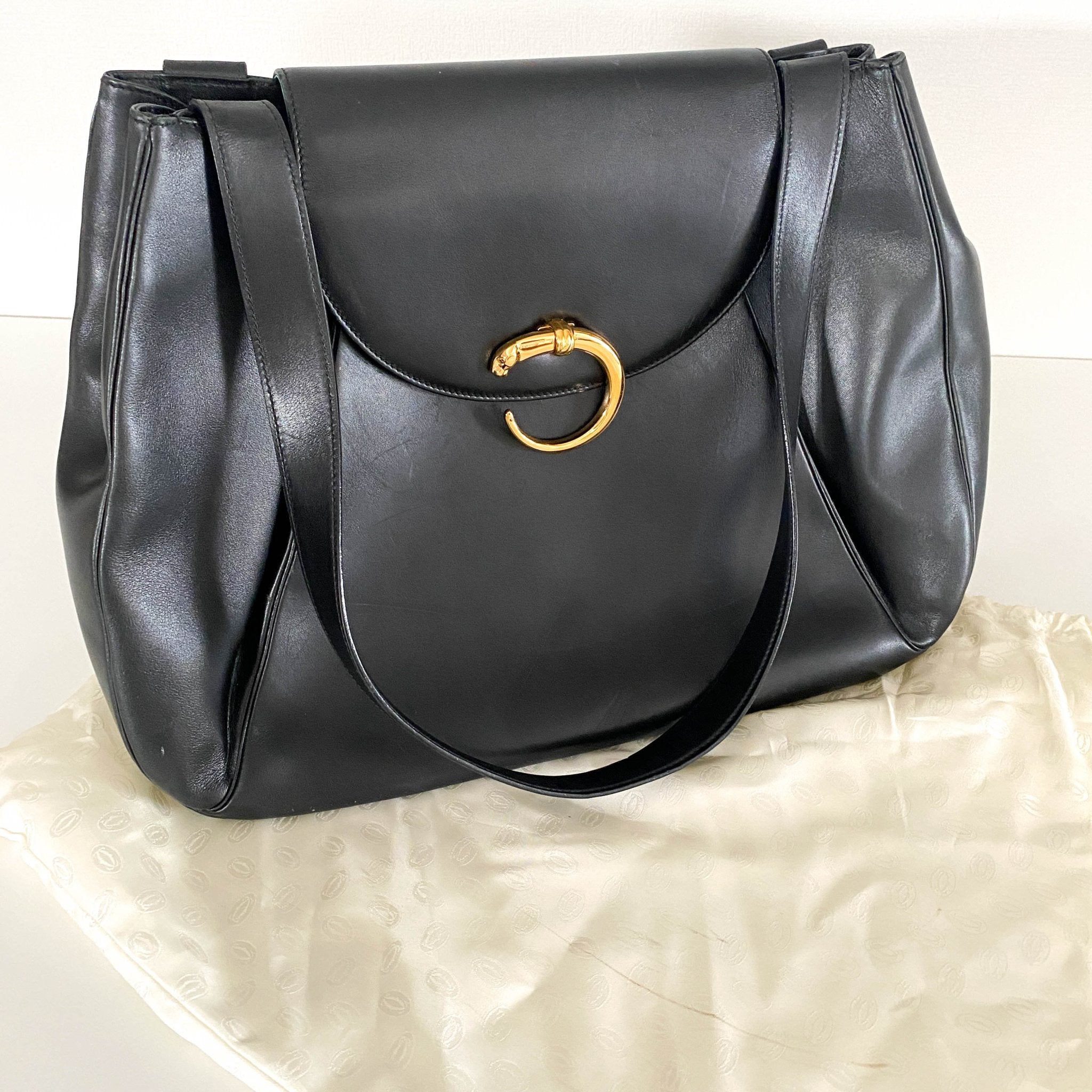 CARTIER Panthère Leather Shoulder bag Black, in , Sold by HIVE PRELOVED - Shoulder Bags, Totes,