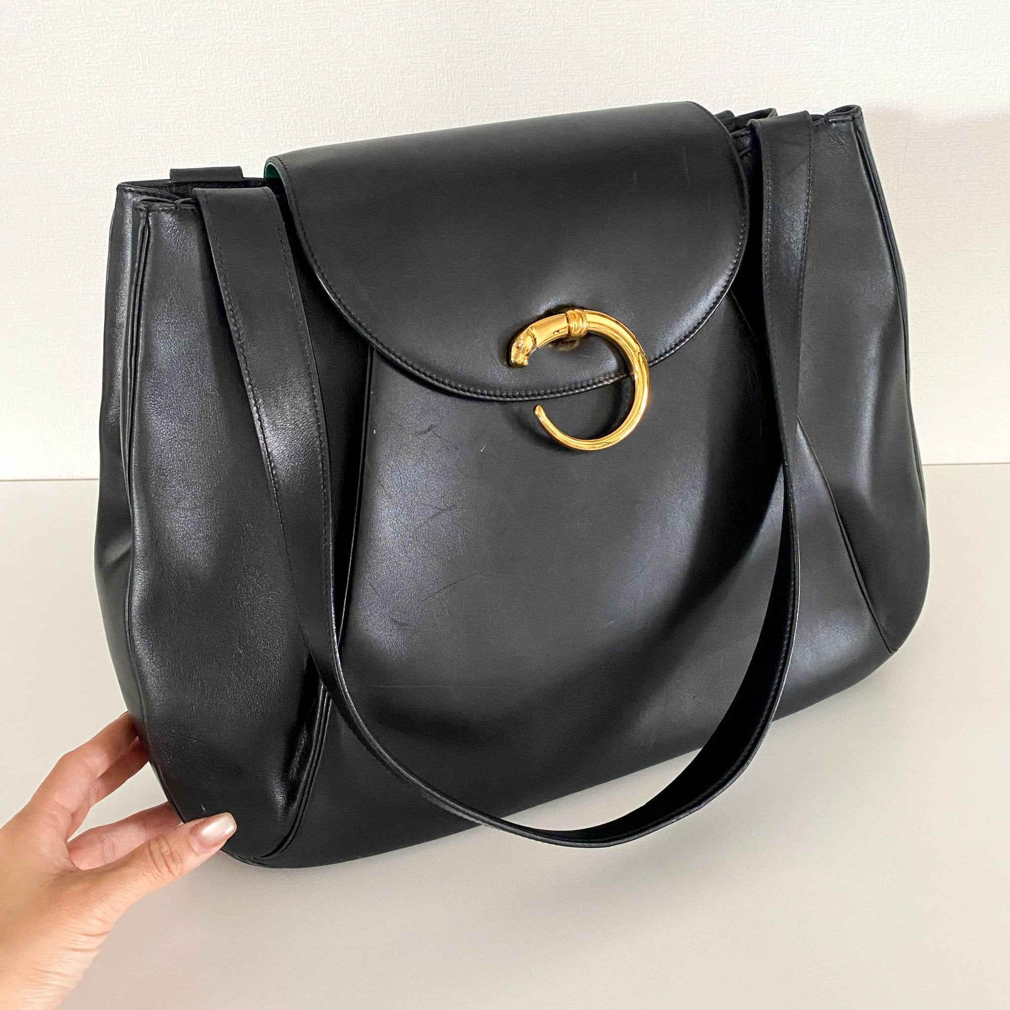 CARTIER Panthère Leather Shoulder bag Black, in , Sold by HIVE PRELOVED - Shoulder Bags, Totes,