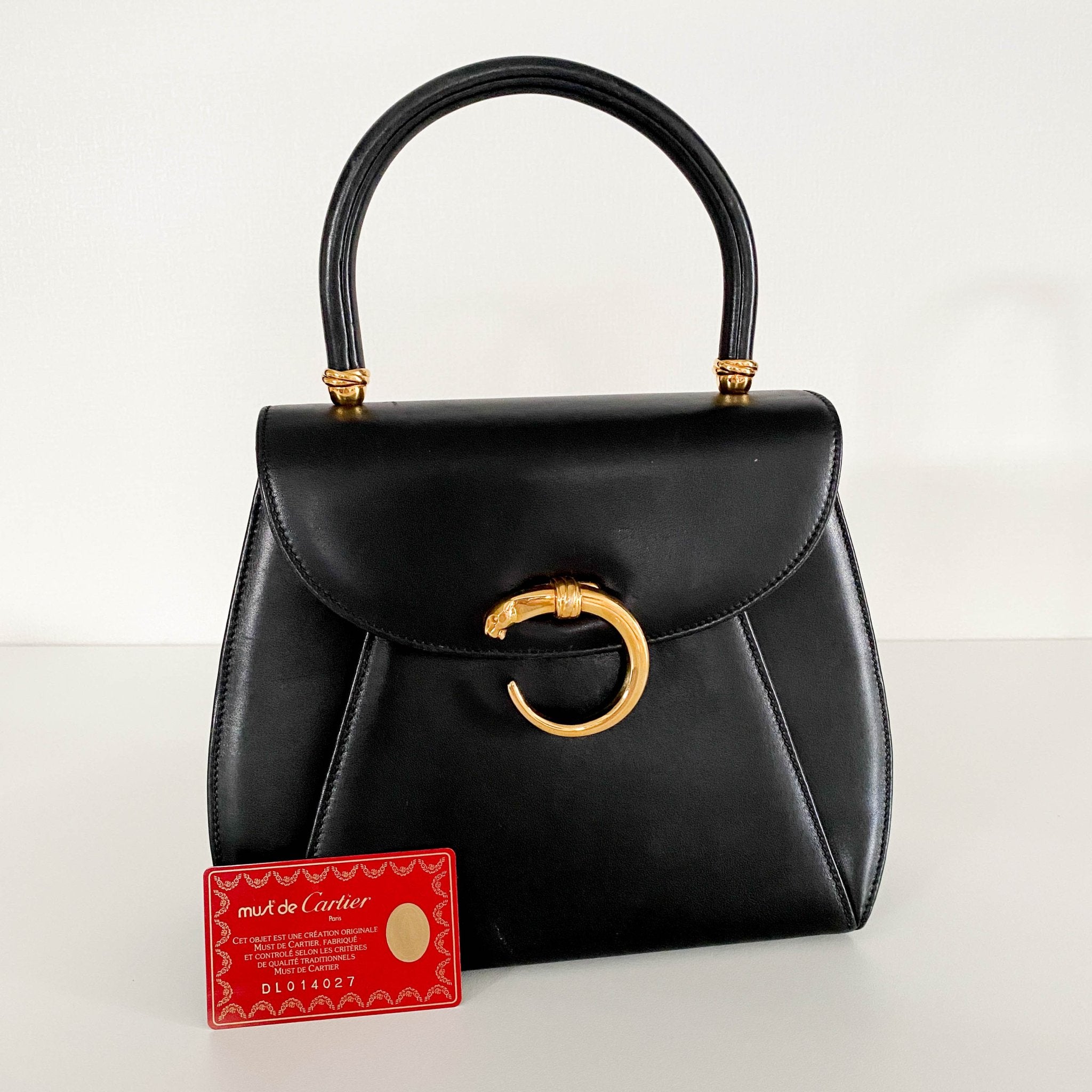 CARTIER Panthère Leather Top Handle bag Black, in , Sold by HIVE PRELOVED - Handle Bags, ,