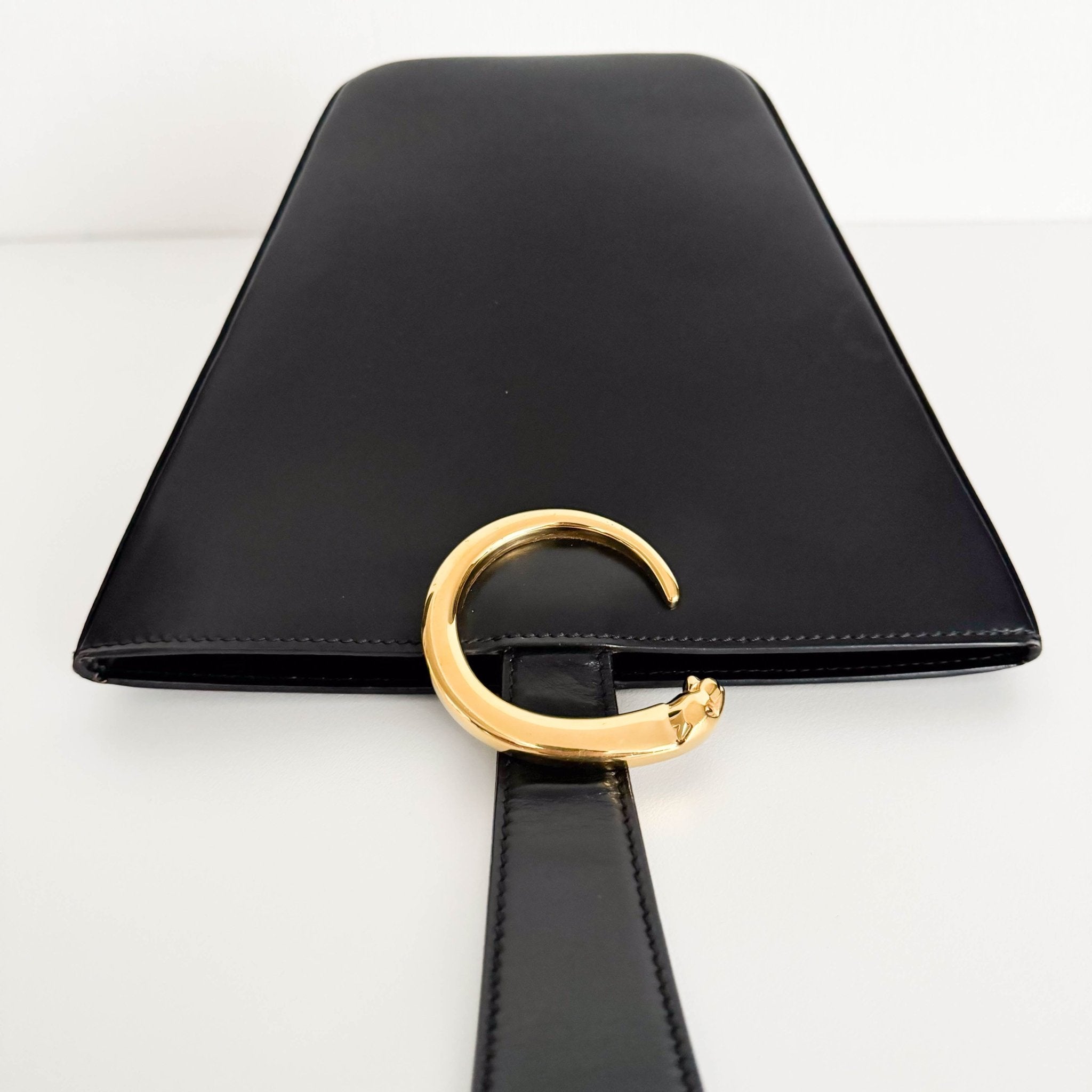 CARTIER Panthère Leather Top Handle bag Black Mini, in , Sold by HIVE PRELOVED - Handle Bags, ,