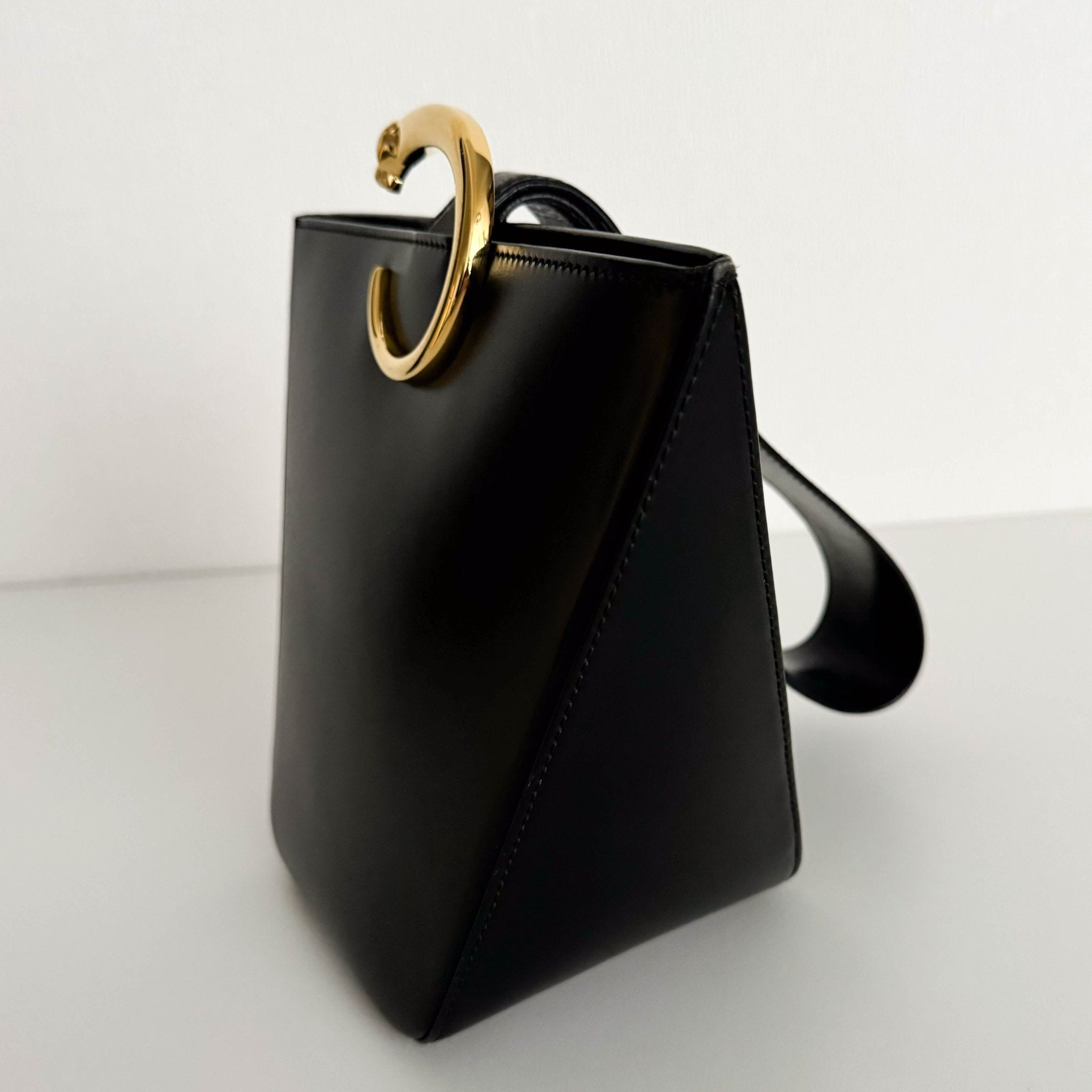 CARTIER Panthère Leather Top Handle bag Black Mini, in , Sold by HIVE PRELOVED - Handle Bags, ,