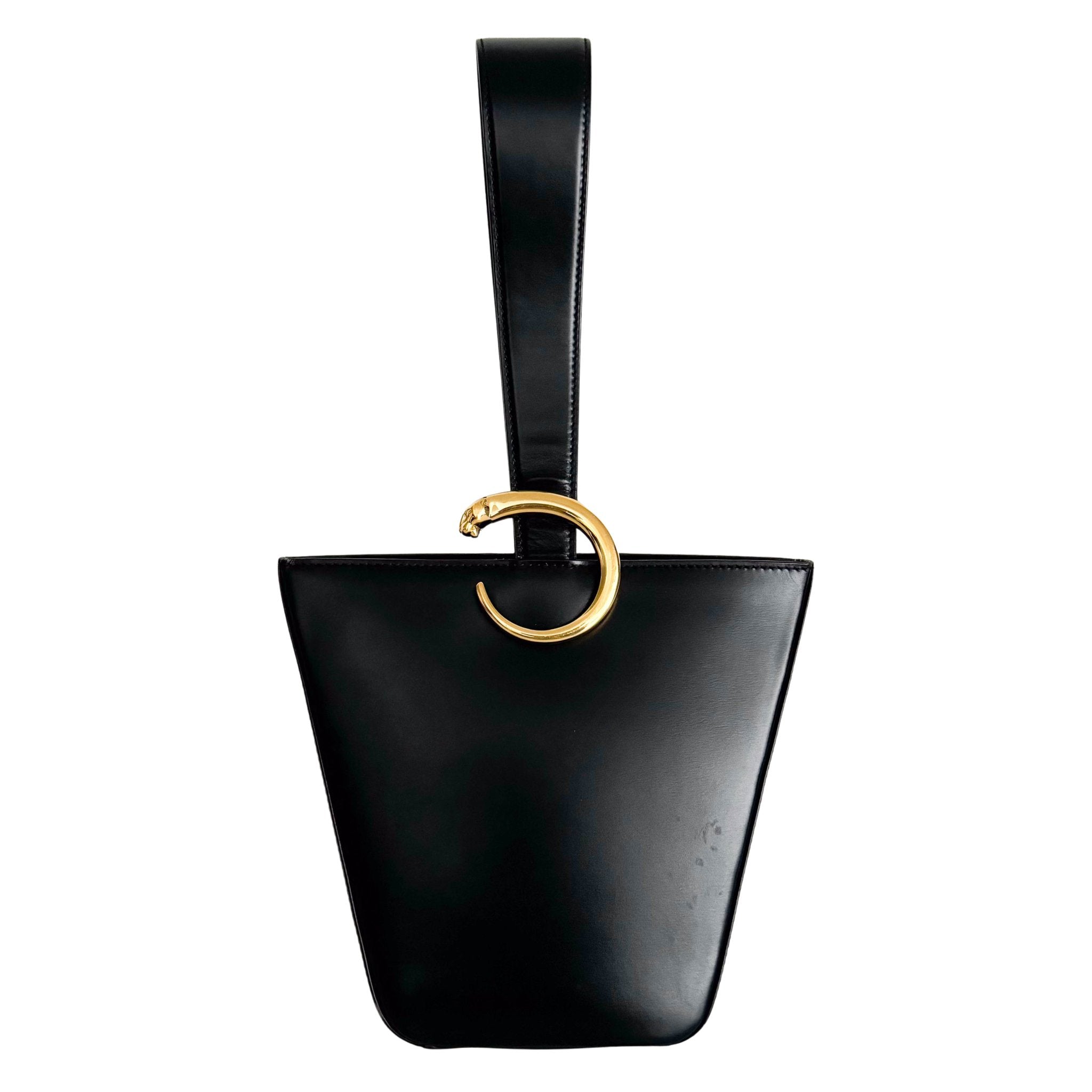 CARTIER Panthère Leather Top Handle bag Black Mini, in , Sold by HIVE PRELOVED - Handle Bags, ,