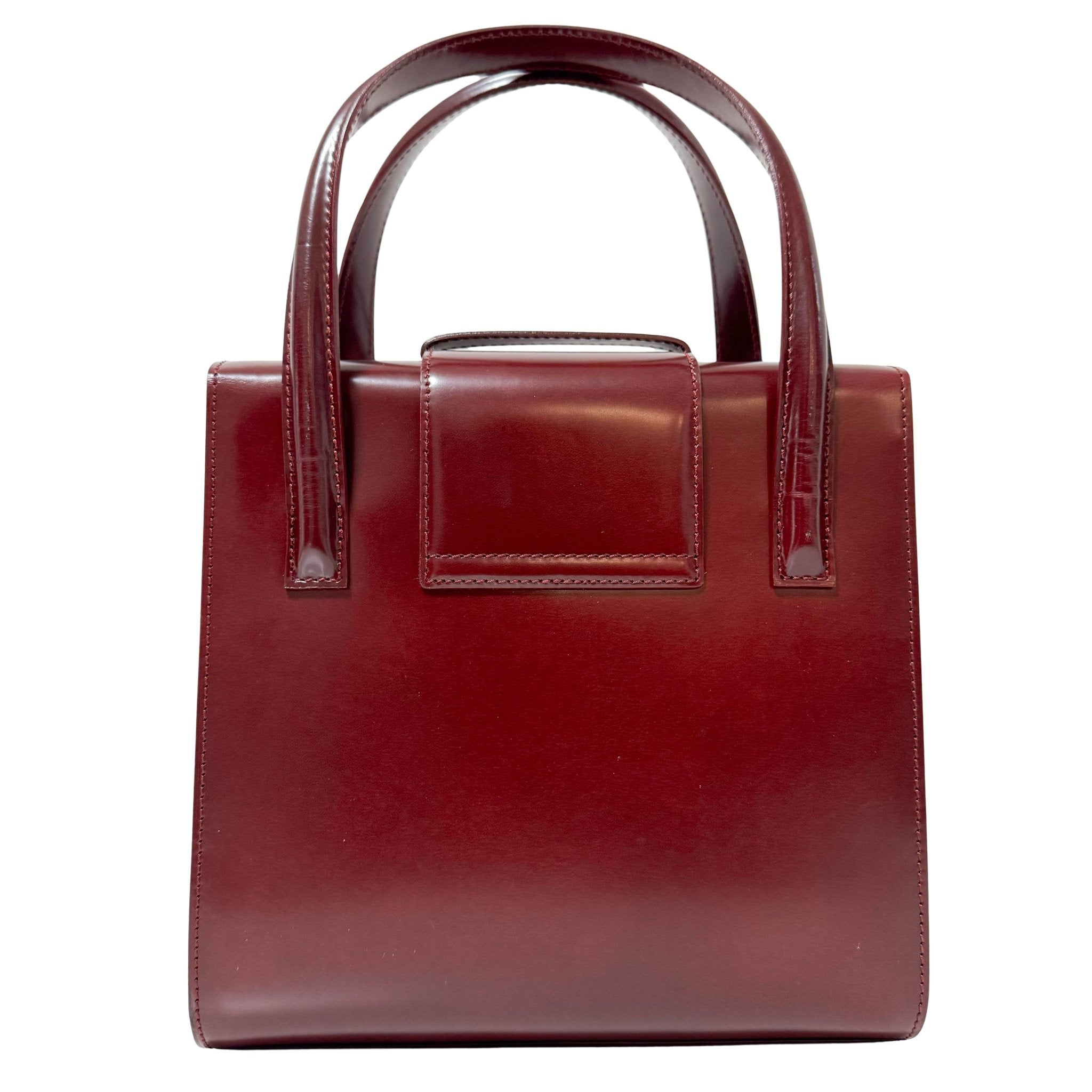 Cartier Panthère Silver Metal Bordeaux Leather Top Handle Shoulder Bag, in , Sold by HIVE PRELOVED - Handle Bag, Shoulder Bag