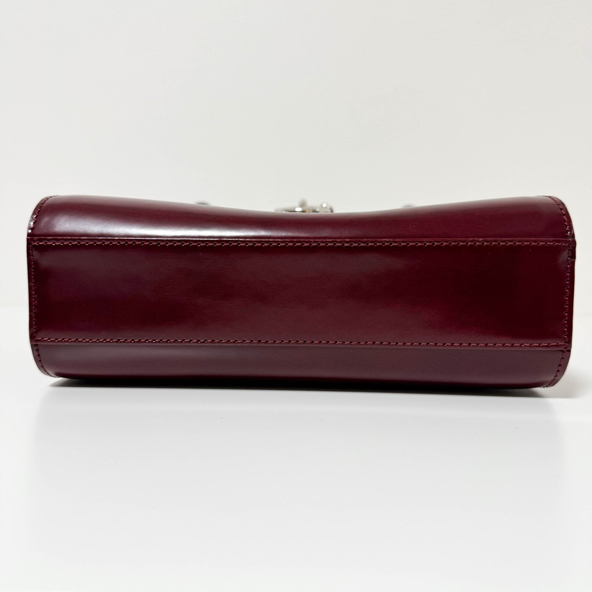 Cartier Panthère Silver Metal Bordeaux Leather Top Handle Shoulder Bag, in , Sold by HIVE PRELOVED - Handle Bag, Shoulder Bag