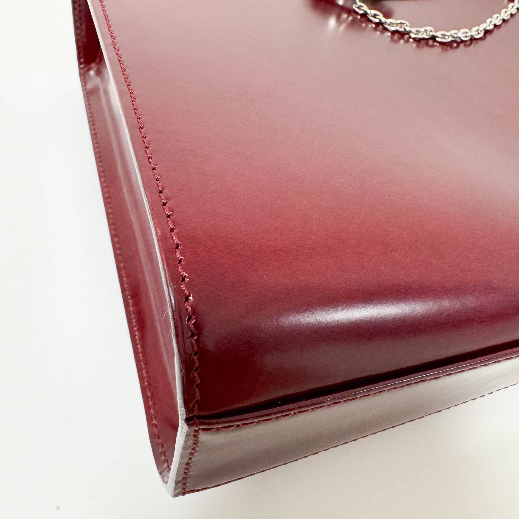 Cartier Panthère Silver Metal Bordeaux Leather Top Handle Shoulder Bag, in , Sold by HIVE PRELOVED - Handle Bag, Shoulder Bag