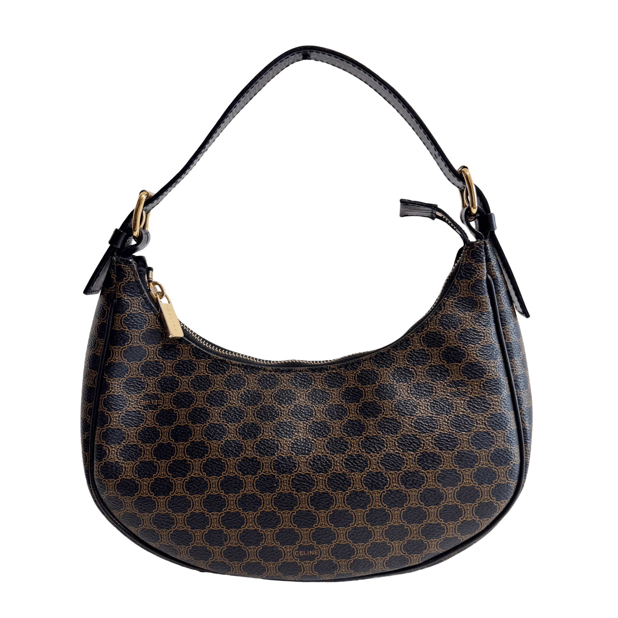 CELINE Ava Black Macadam Triomphe Hobo Shoulder Bag, in , Sold by HIVE PRELOVED - Shoulder Bags, ,