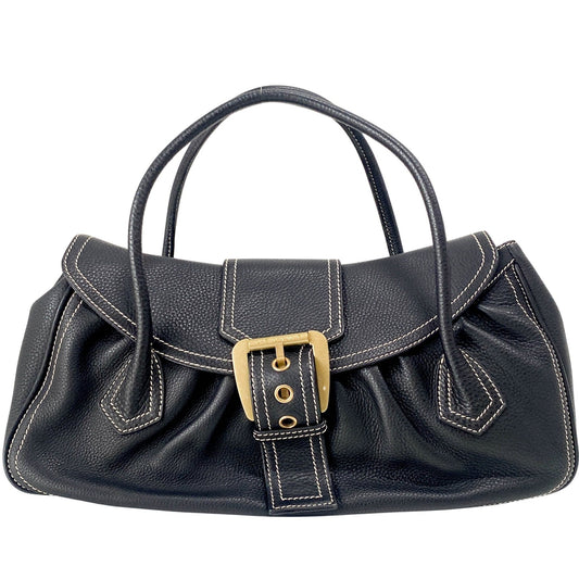 CELINE Black Leather Buckle Satchel Handle Bag, in , Sold by HIVE PRELOVED - Handle Bags, ,