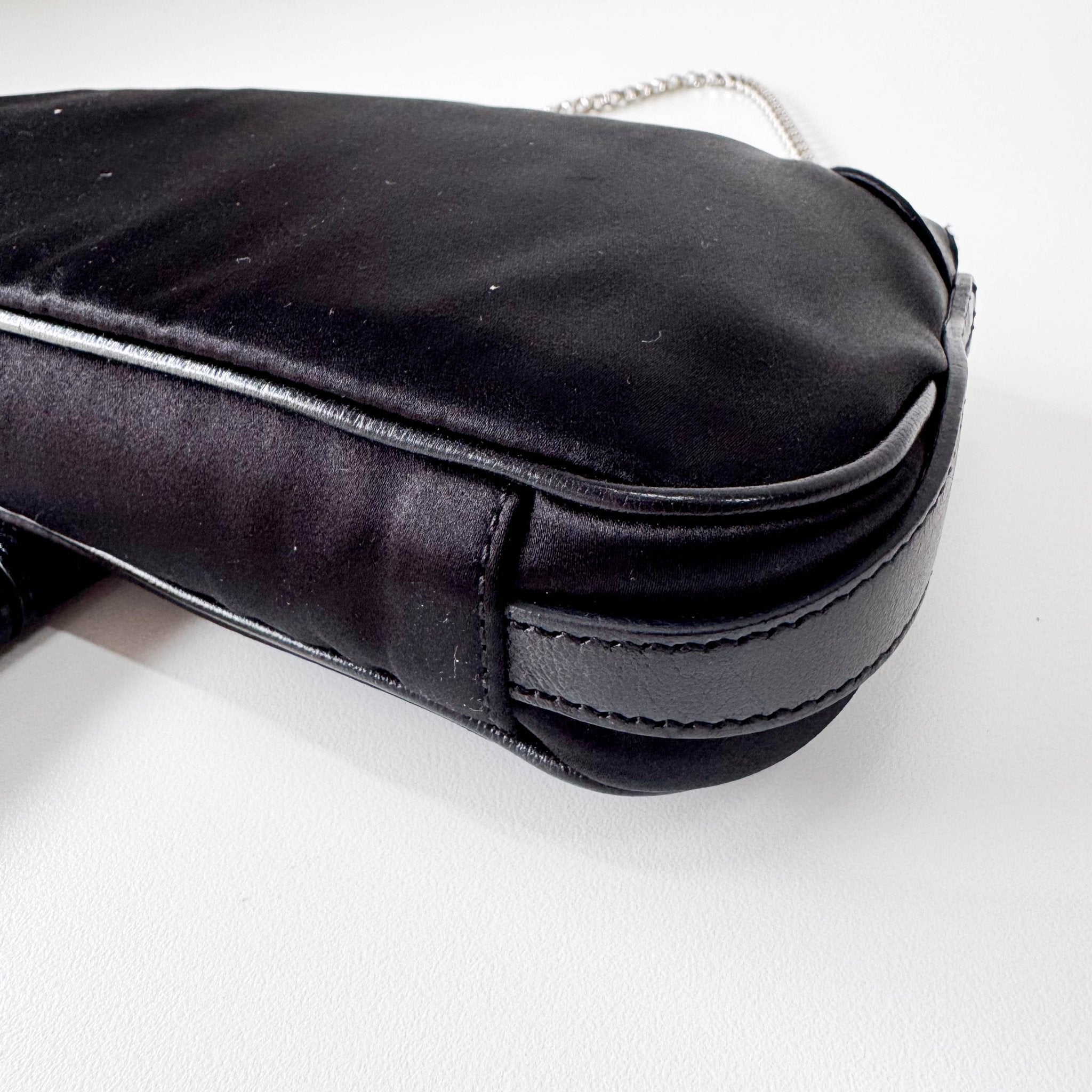 CELINE Black Satin Silver Chain Bag, in , Sold by HIVE PRELOVED - Shoulder Bags, ,