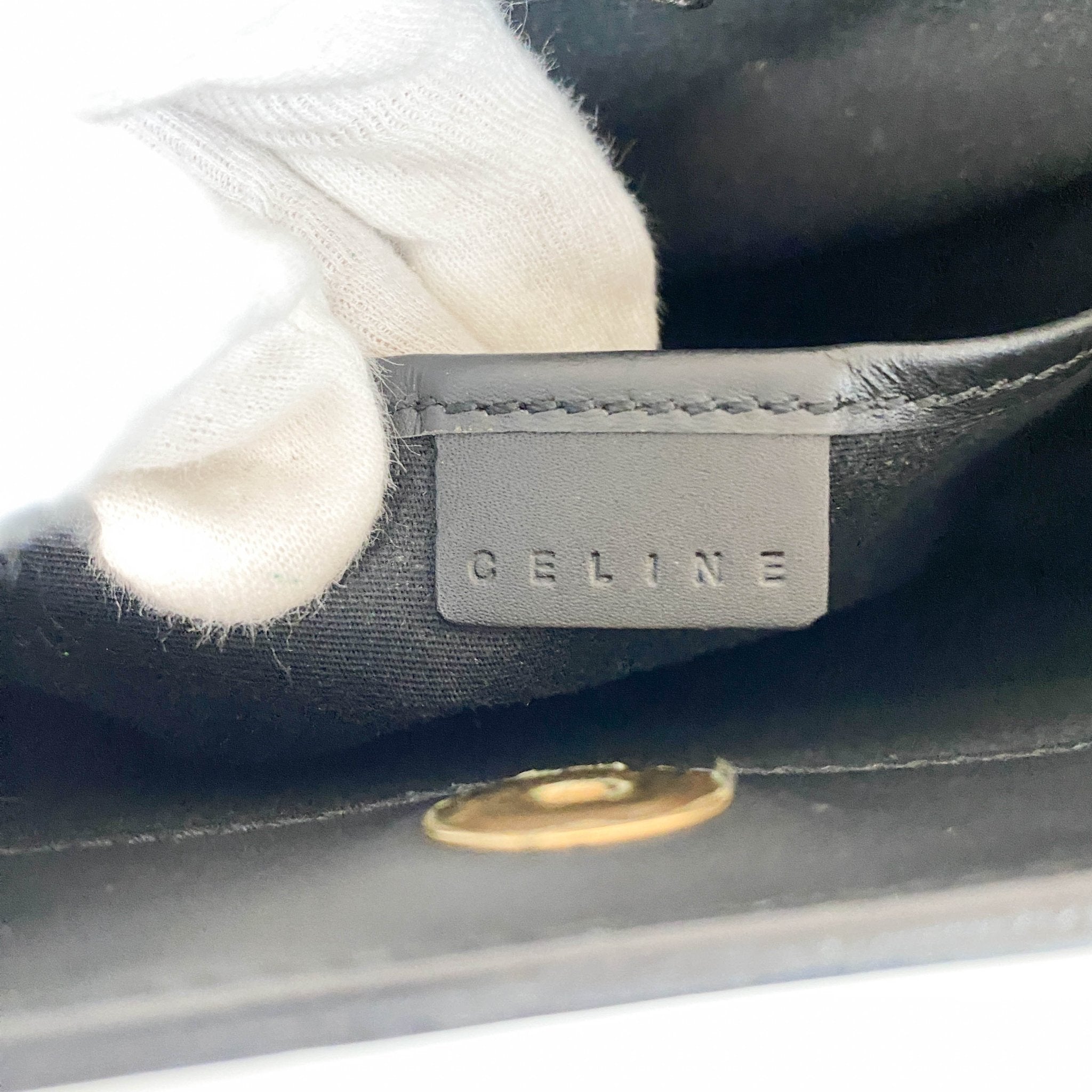 CELINE CELINE Logo Embossed Leather Shoulder bag, in , Sold by HIVE PRELOVED - Shoulder Bags, ,