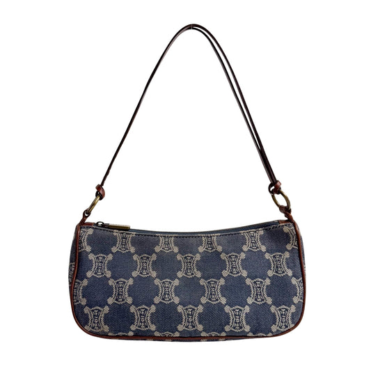 CELINE Céline Macadam Blue Denim Shoulder Pouch, in , Sold by HIVE PRELOVED - Shoulder Bags, ,
