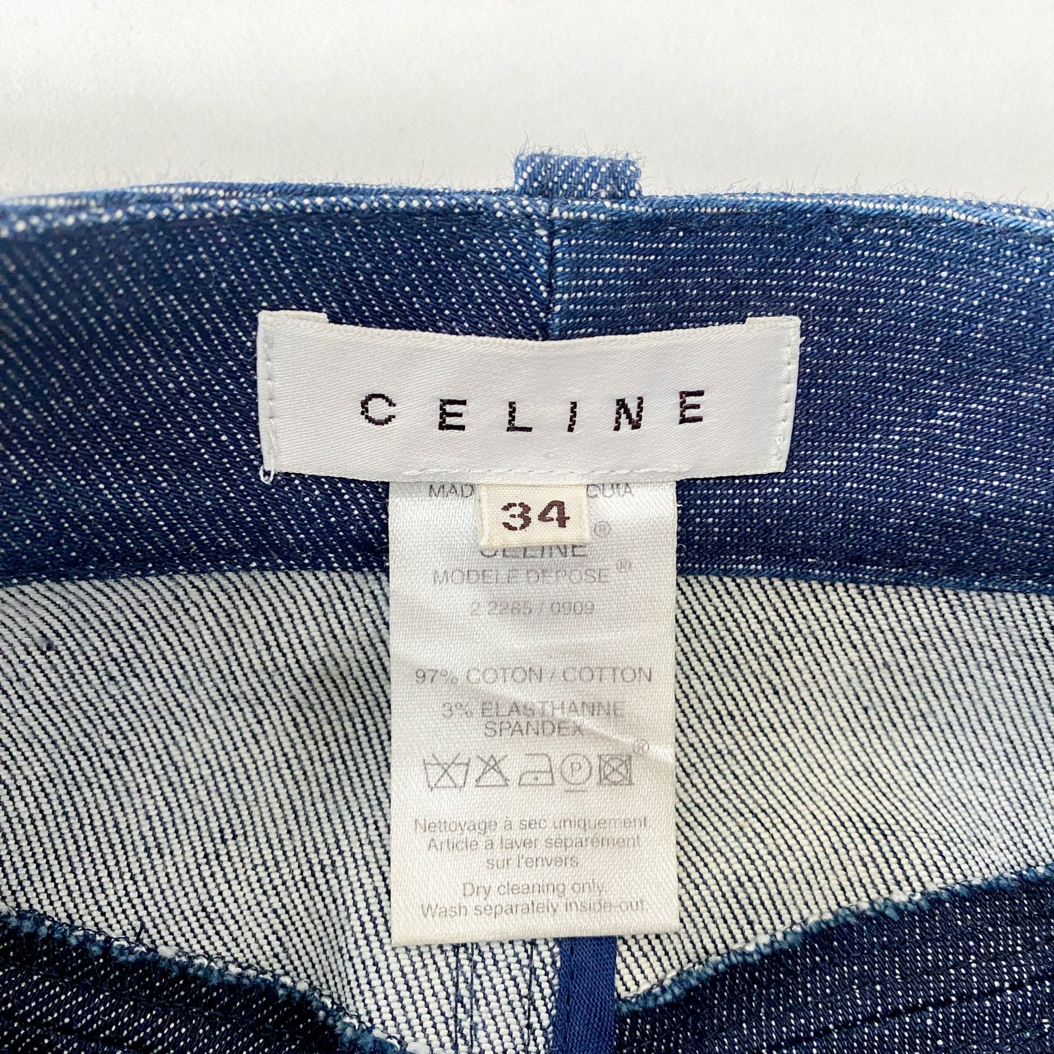CELINE Denim Straight with Satin Details Mid Lenght Skirt, in , Sold by HIVE PRELOVED - Skirts, ,