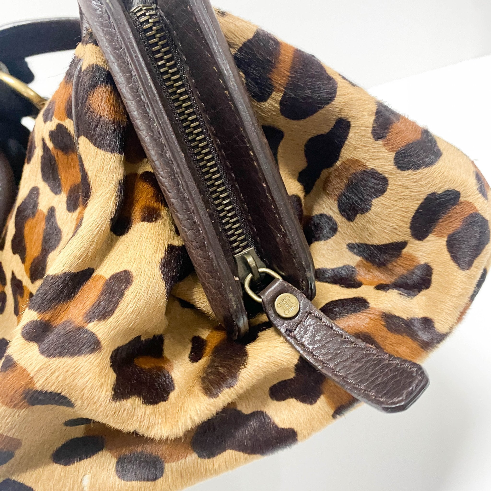 CELINE Leopard Print Ella Satchel Bag, in , Sold by HIVE PRELOVED - Handle Bags, ,