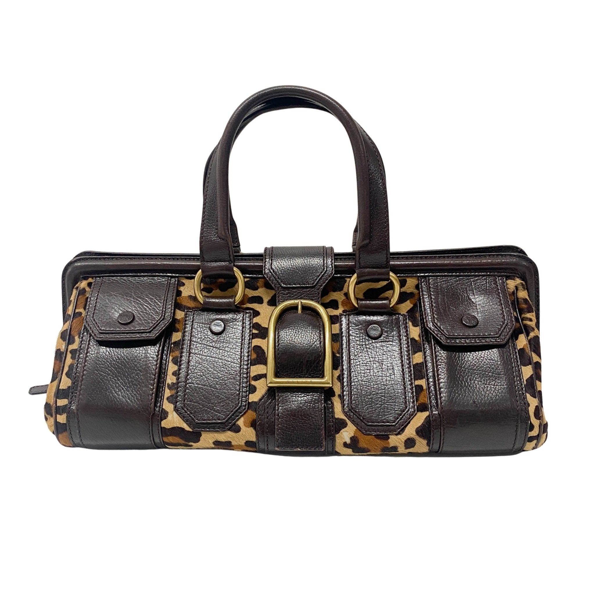 CELINE Leopard Print Ella Satchel Bag, in , Sold by HIVE PRELOVED - Handle Bags, ,