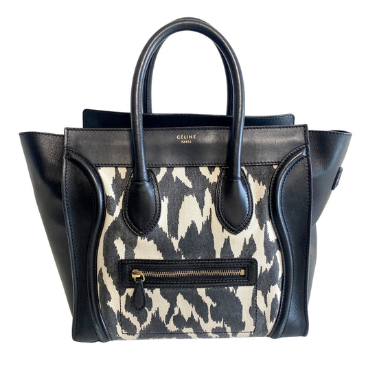 CELINE Luggage Zebra Pattern Tote Bag Black White, in , Sold by HIVE PRELOVED - Handle Bags, ,