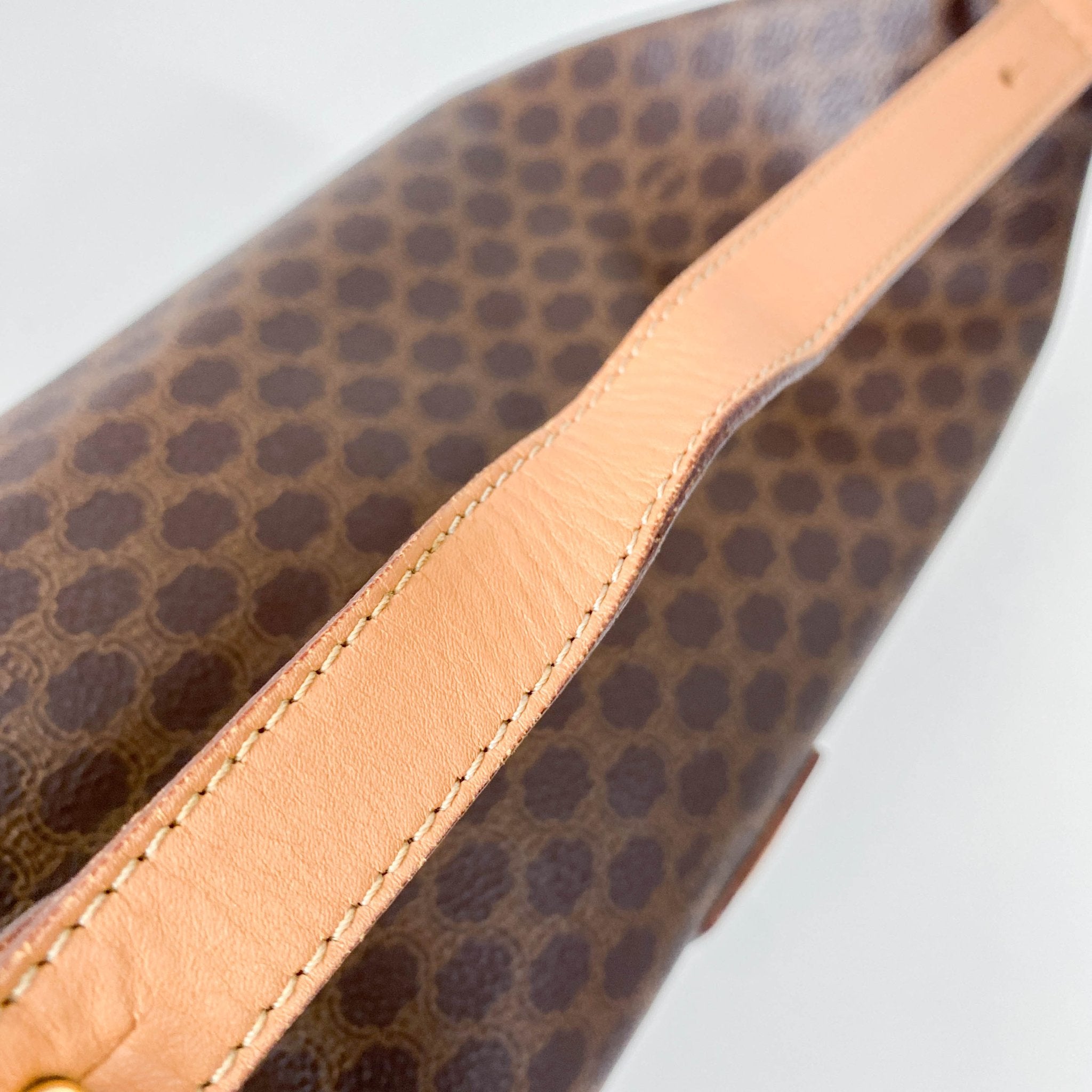 CELINE Macadam Brown Leather Handle Bag, in , Sold by HIVE PRELOVED - Handle Bags, ,