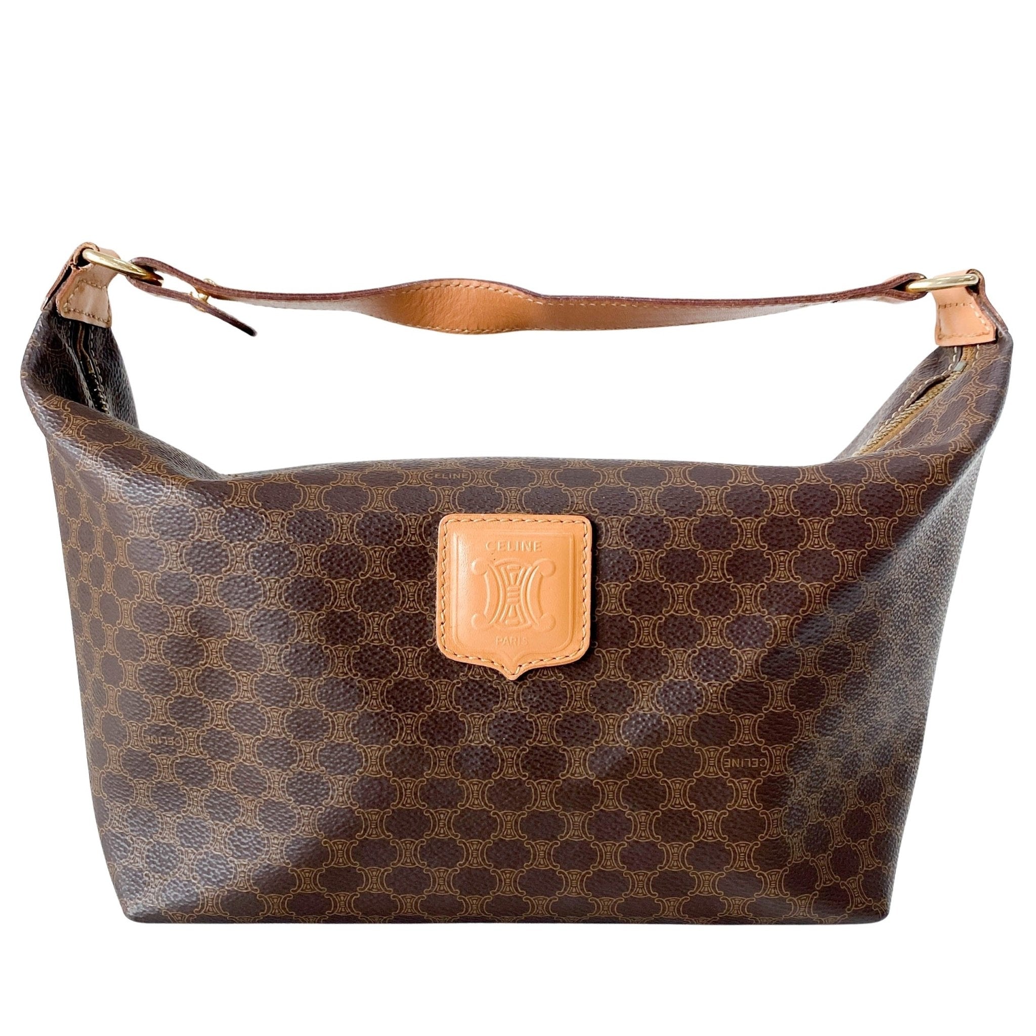 CELINE Macadam Brown Leather Handle Bag, in , Sold by HIVE PRELOVED - Handle Bags, ,