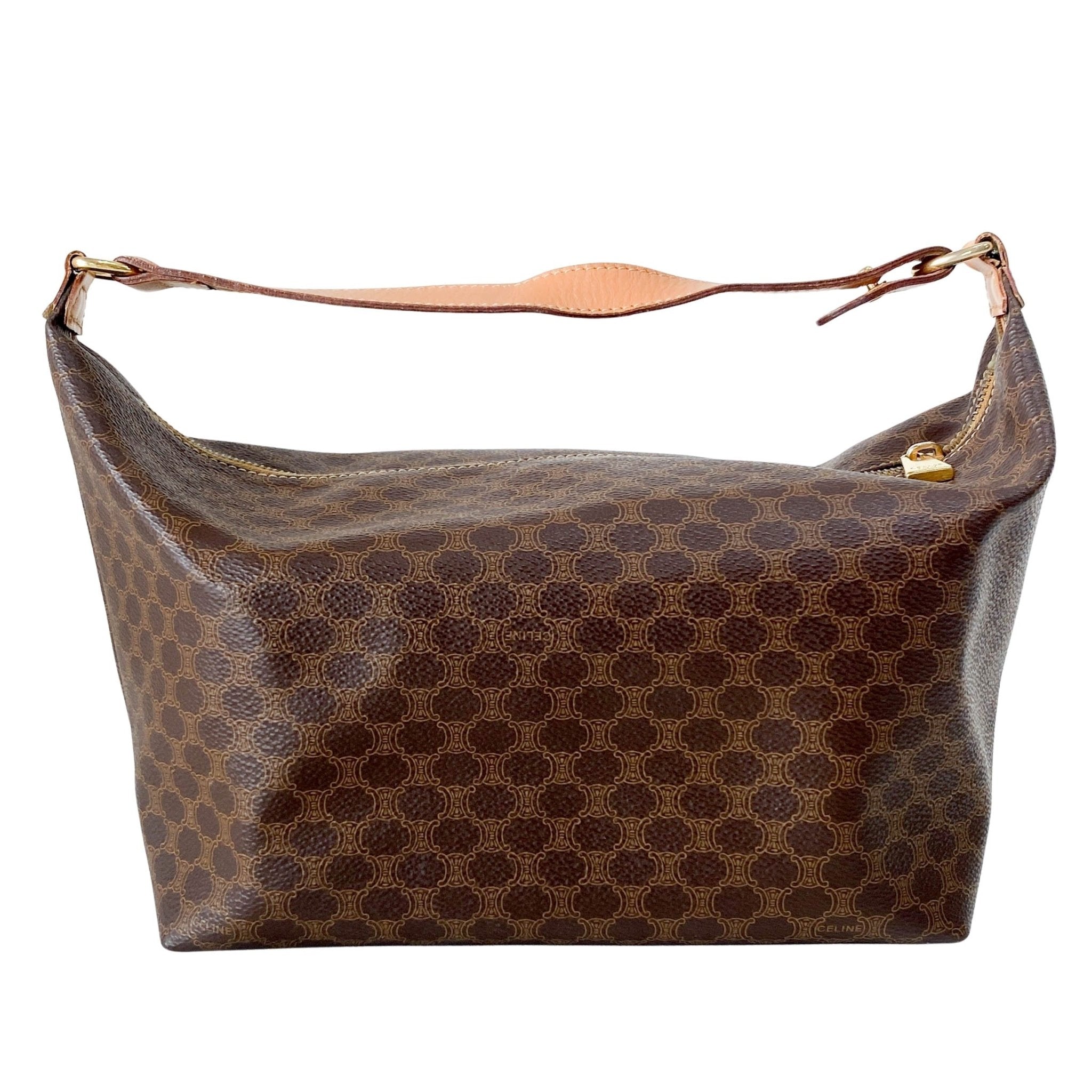 CELINE Macadam Brown Leather Handle Bag, in , Sold by HIVE PRELOVED - Handle Bags, ,