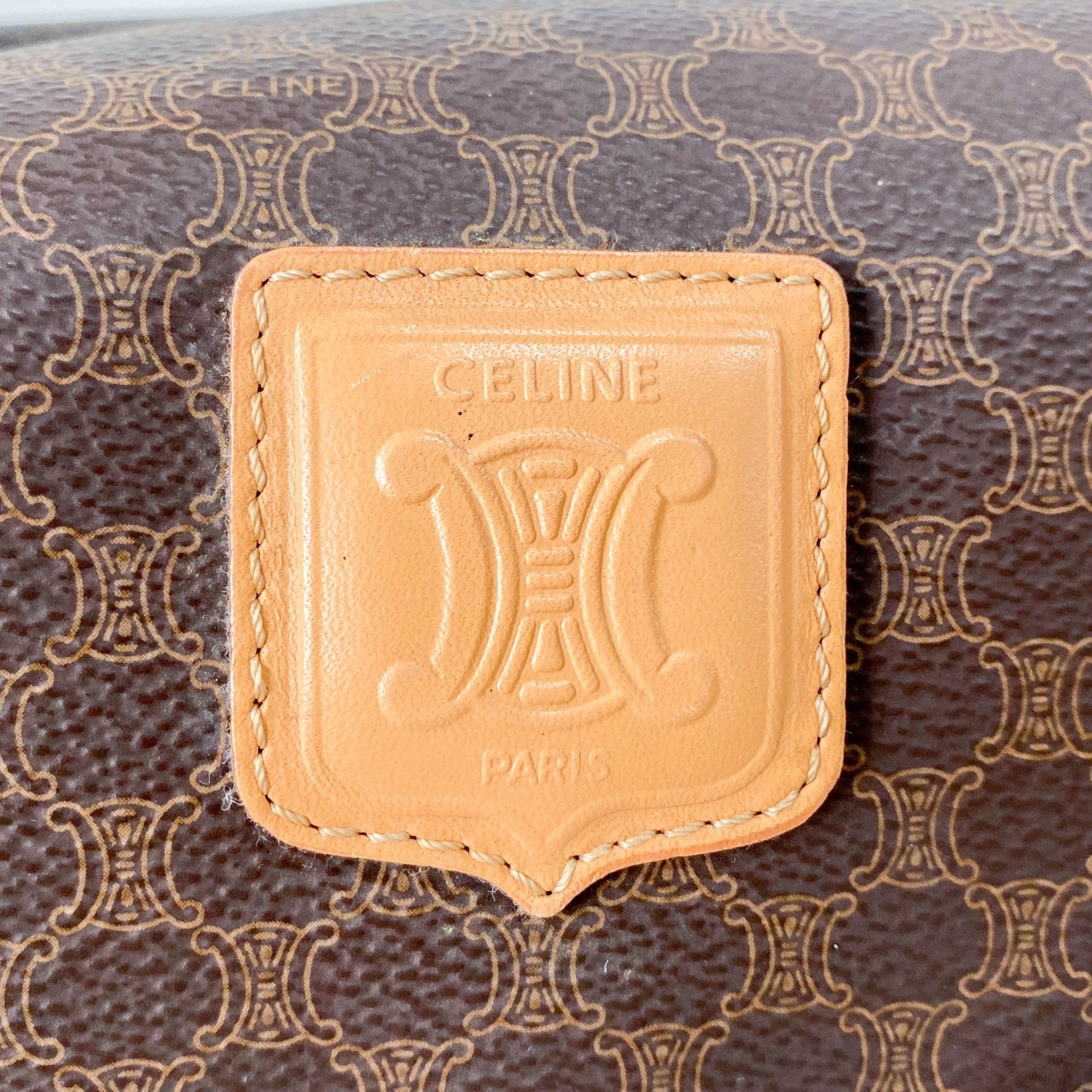 CELINE Macadam Brown Leather Handle Bag, in , Sold by HIVE PRELOVED - Handle Bags, ,