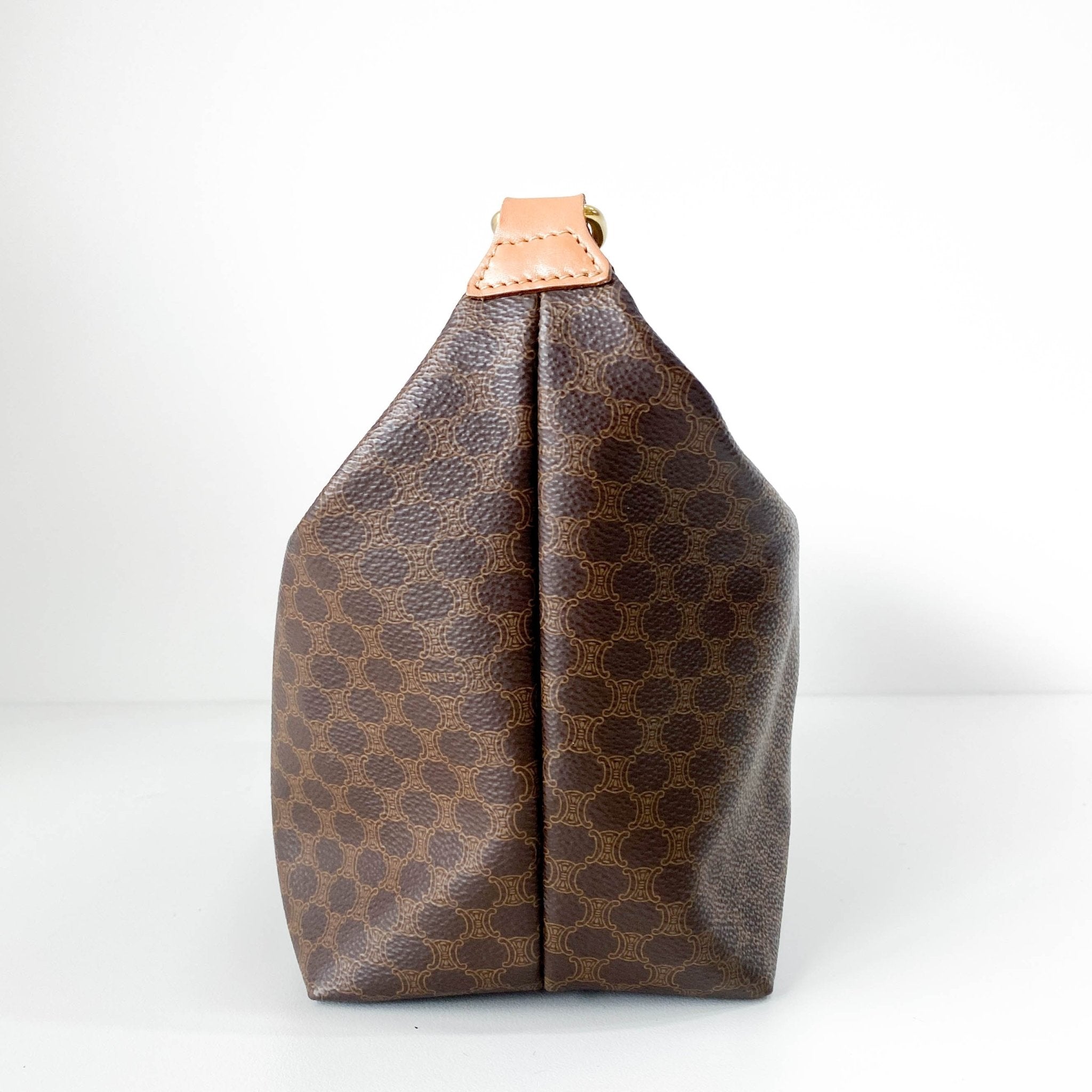 CELINE Macadam Brown Leather Handle Bag, in , Sold by HIVE PRELOVED - Handle Bags, ,