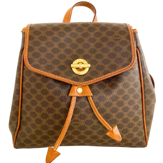 CELINE Macadam Triomphe Backpack, Leather (unspecified) in Brown, Sold by HIVE PRELOVED - Backpacks, ,