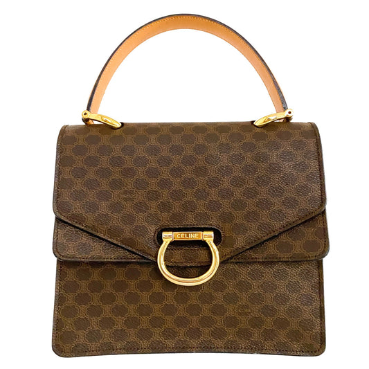 CELINE Macadam Triomphe Bag, Coated Canvas in Brown, Sold by HIVE PRELOVED - Handle Bags, ,