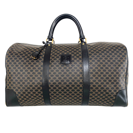 CELINE Macadam Triomphe Black Boston Bag, Coated Canvas in Black, Sold by HIVE PRELOVED - Travel bags, ,