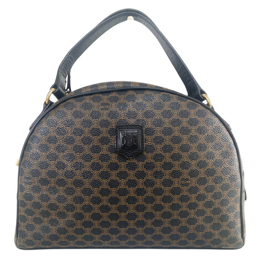 CELINE Macadam Triomphe Black Canvas Boston Handbag, in , Sold by HIVE PRELOVED - Handle Bags, Totes,