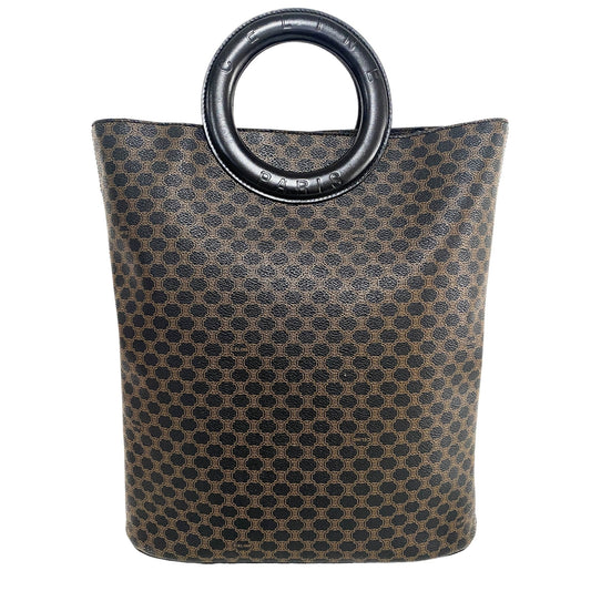 CELINE Macadam Triomphe Black Canvas Circle Logo Handle Tote Bag, in , Sold by HIVE PRELOVED - Handle Bags, Totes,