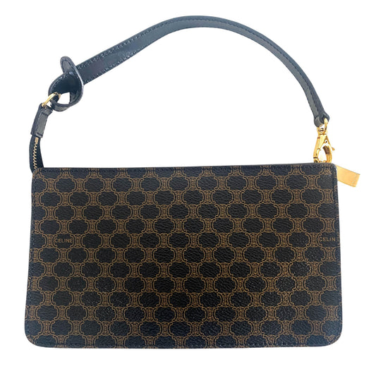 CELINE Macadam Triomphe Black Canvas Mini Shoulder Bag, in , Sold by HIVE PRELOVED - Mini bags, Shoulder Bags,