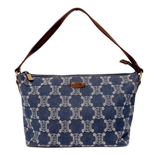 CELINE Macadam Triomphe Blue Denim Shoulder Bag, in , Sold by HIVE PRELOVED - Shoulder Bags, ,
