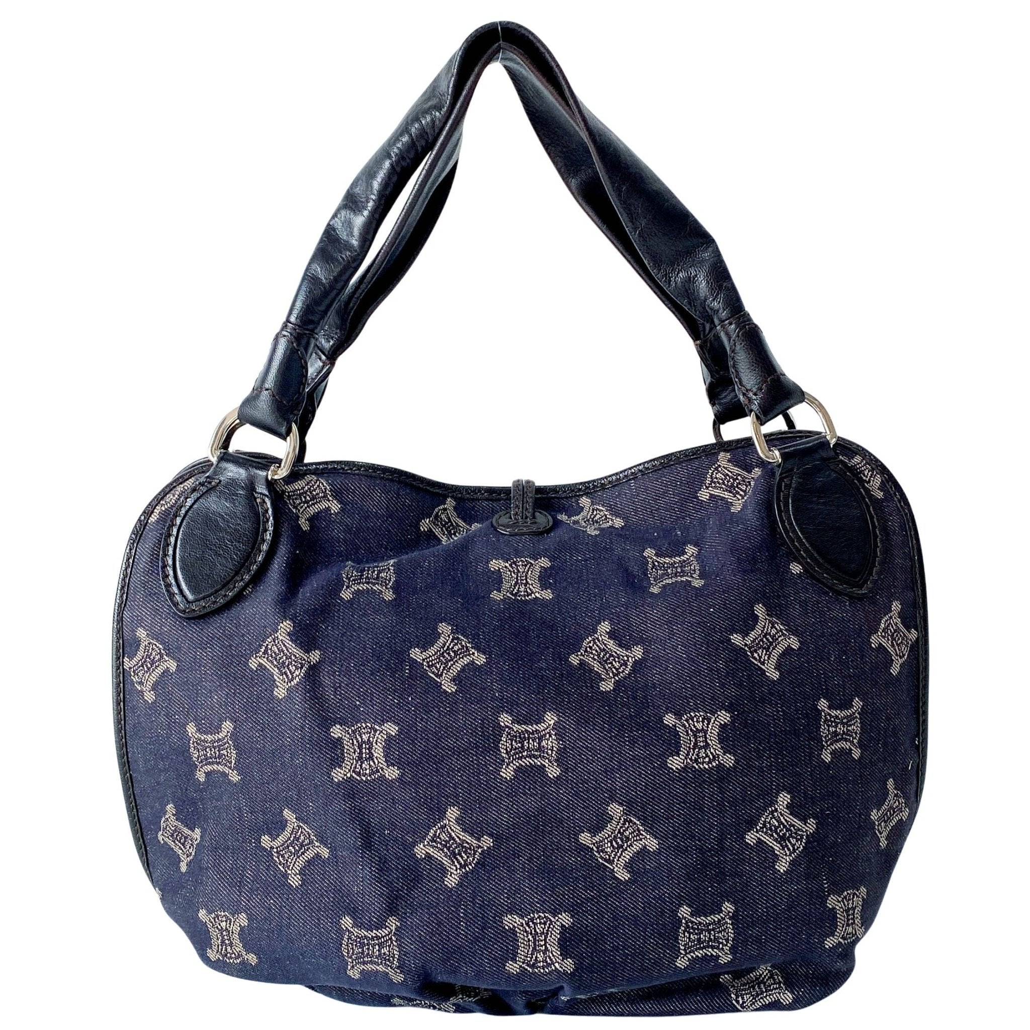 CELINE Macadam Triomphe Blue Denim Shoulder Bag, in , Sold by HIVE PRELOVED - Shoulder Bags, ,