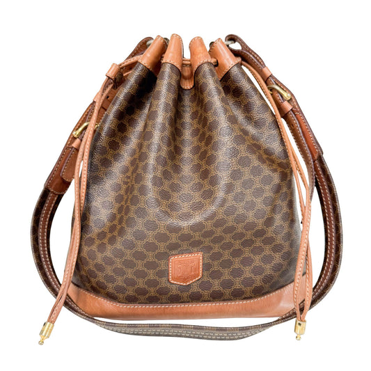 CELINE Macadam Triomphe Brown Bucket Shoulder Bag, in , Sold by HIVE PRELOVED - Shoulder Bags, ,