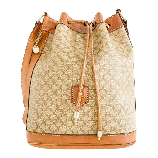 CELINE Macadam Triomphe Bucket Shoulder Bag, in , Sold by HIVE PRELOVED - Bucket bags, Shoulder Bags,