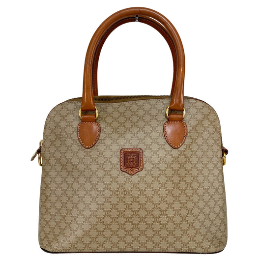 CELINE Macadam Triomphe Canvas Beige Handle Bag, in , Sold by HIVE PRELOVED - Crossbody bags, Handle Bags,