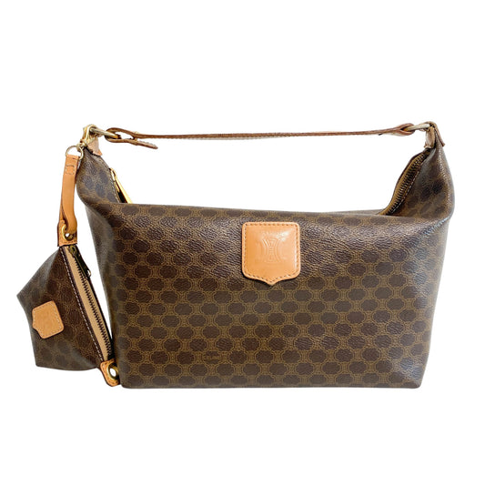 CELINE Macadam Triomphe Canvas Brown Pouch Handle Bag, in , Sold by HIVE PRELOVED - Handle Bags, Shoulder Bags,