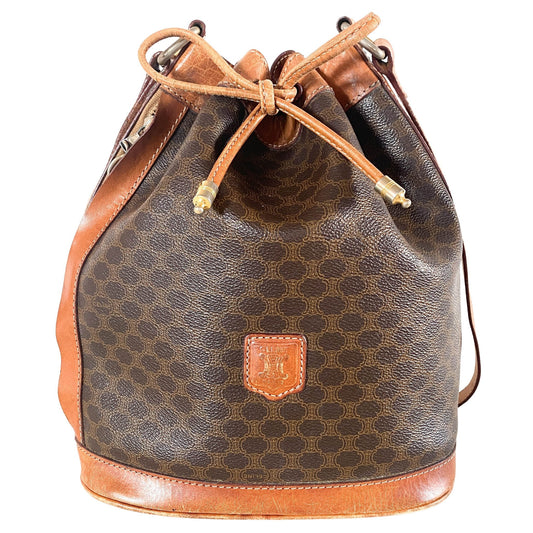 CELINE Macadam Triomphe Canvas Bucket Bag, in , Sold by HIVE PRELOVED - Bucket bags, Shoulder Bags,