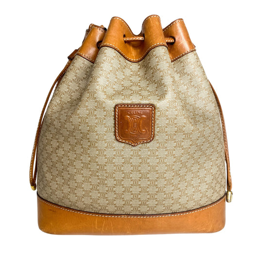 CELINE Macadam Triomphe Canvas Bucket Bag, in , Sold by HIVE PRELOVED - Bucket bags, Shoulder Bags,