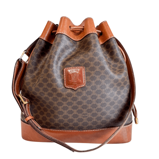CELINE Macadam Triomphe Canvas Bucket Shoulder Bag, in , Sold by HIVE PRELOVED - Bucket bags, ,