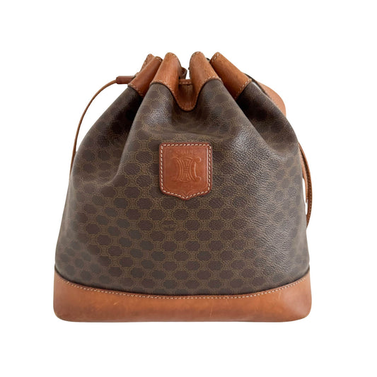 CELINE Macadam Triomphe Canvas Bucket Shoulder Bag, in , Sold by HIVE PRELOVED - Bucket bags, Shoulder Bags,