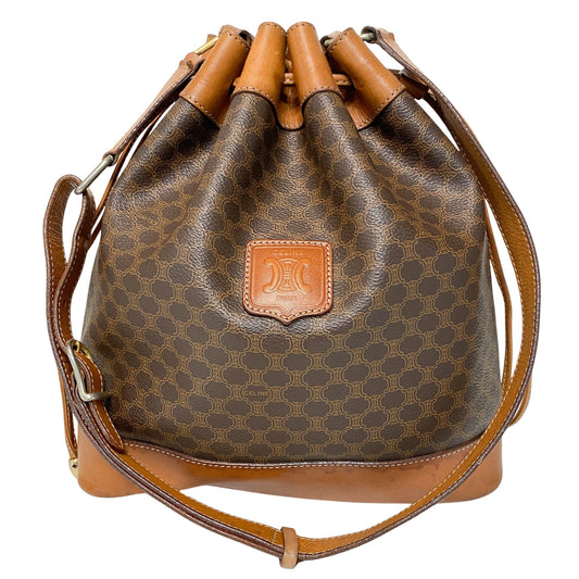 CELINE Macadam Triomphe Canvas Drawstring Bucket Shoulder Bag, in , Sold by HIVE PRELOVED - Bucket bags, ,