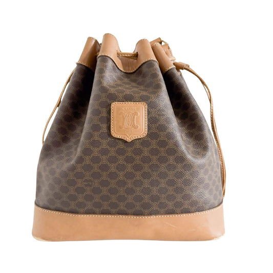 CELINE Macadam Triomphe Canvas Drawstring Bucket Shoulder Bag, in , Sold by HIVE PRELOVED - Bucket bags, ,