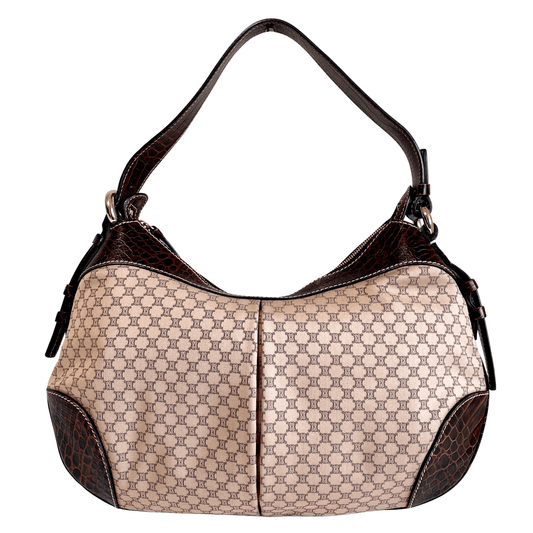CELINE Macadam Triomphe Canvas / Embossed Leather Shoulder Bag, in , Sold by HIVE PRELOVED - Shoulder Bags, ,