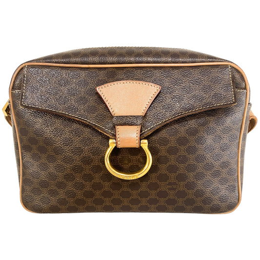 CELINE Macadam Triomphe Canvas Gancini Crossbody Bag, in , Sold by HIVE PRELOVED - Crossbody bags, ,