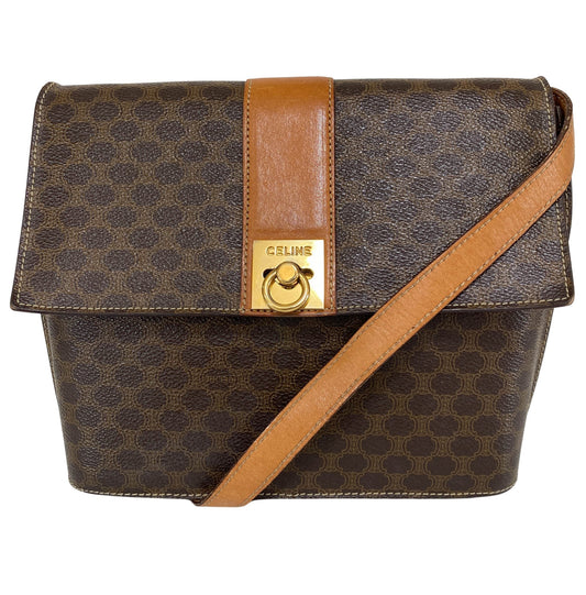 CELINE Macadam Triomphe Canvas Gold Ring Square Crossbody Bag, in , Sold by HIVE PRELOVED - Crossbody bags, ,