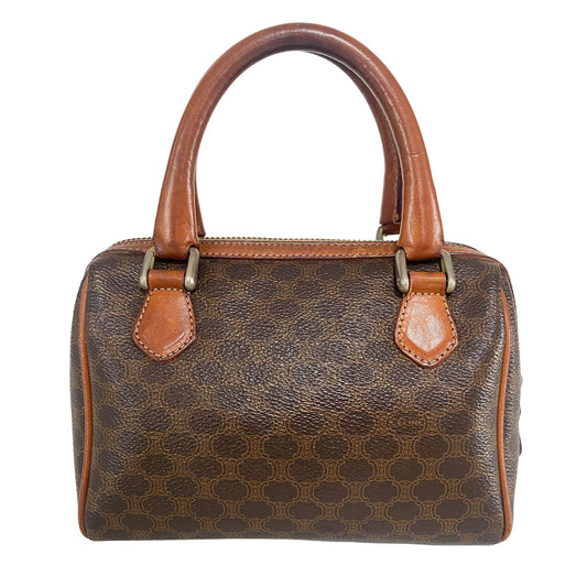 CELINE Macadam Triomphe Canvas Micro Boston Handle Bag, in , Sold by HIVE PRELOVED - Handle Bags, Mini bags,