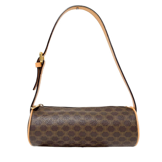 CELINE Macadam Triomphe Canvas Mini Cylinder Pouch Shoulder Bag, in , Sold by HIVE PRELOVED - Mini bags, Shoulder Bags,