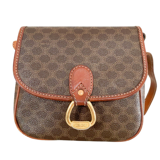 CELINE Macadam Triomphe Canvas Mini Shoulder Bag, in , Sold by HIVE PRELOVED - Crossbody bags, ,