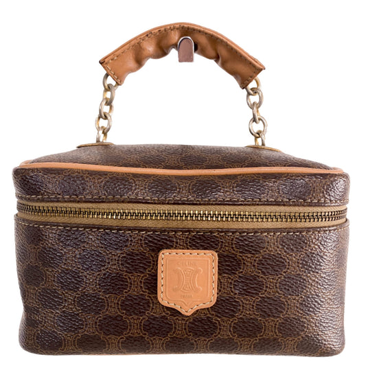 CELINE Macadam Triomphe Canvas Mini Vanity Pouch Bag, in , Sold by HIVE PRELOVED - Handle Bags, ,