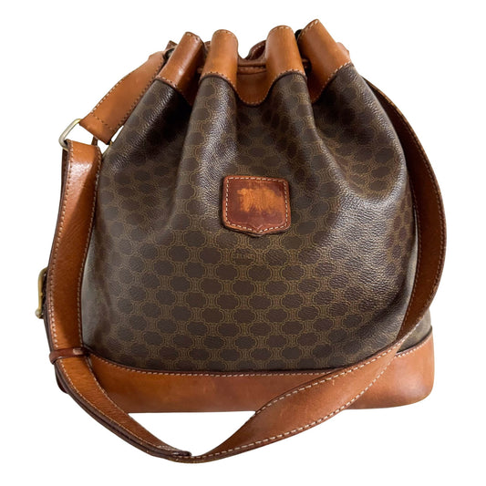 CELINE Macadam Triomphe Canvas Shoulder Bucket Bag, in , Sold by HIVE PRELOVED - Bucket bags, ,